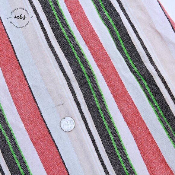 En Crème Spaghetti Strap Striped Duo Slits Slip Maxi Dress Multicolors Women M - Picture 10 of 10